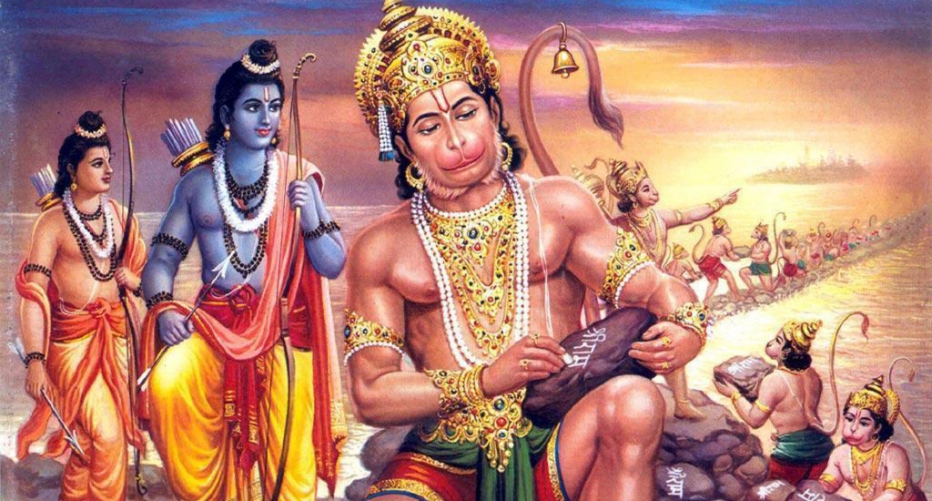 Hanuman junto a Rama